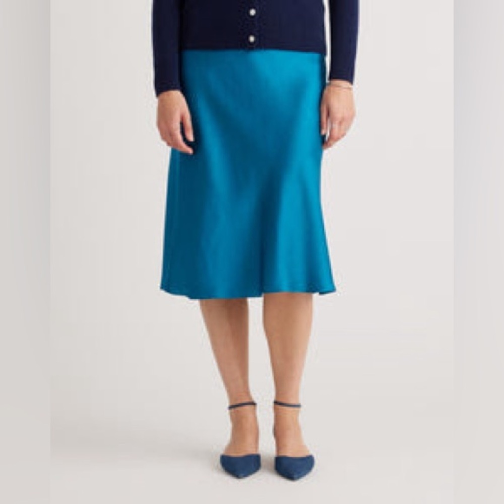Quince 100% Washable Silk Skirt M Celestial Blue